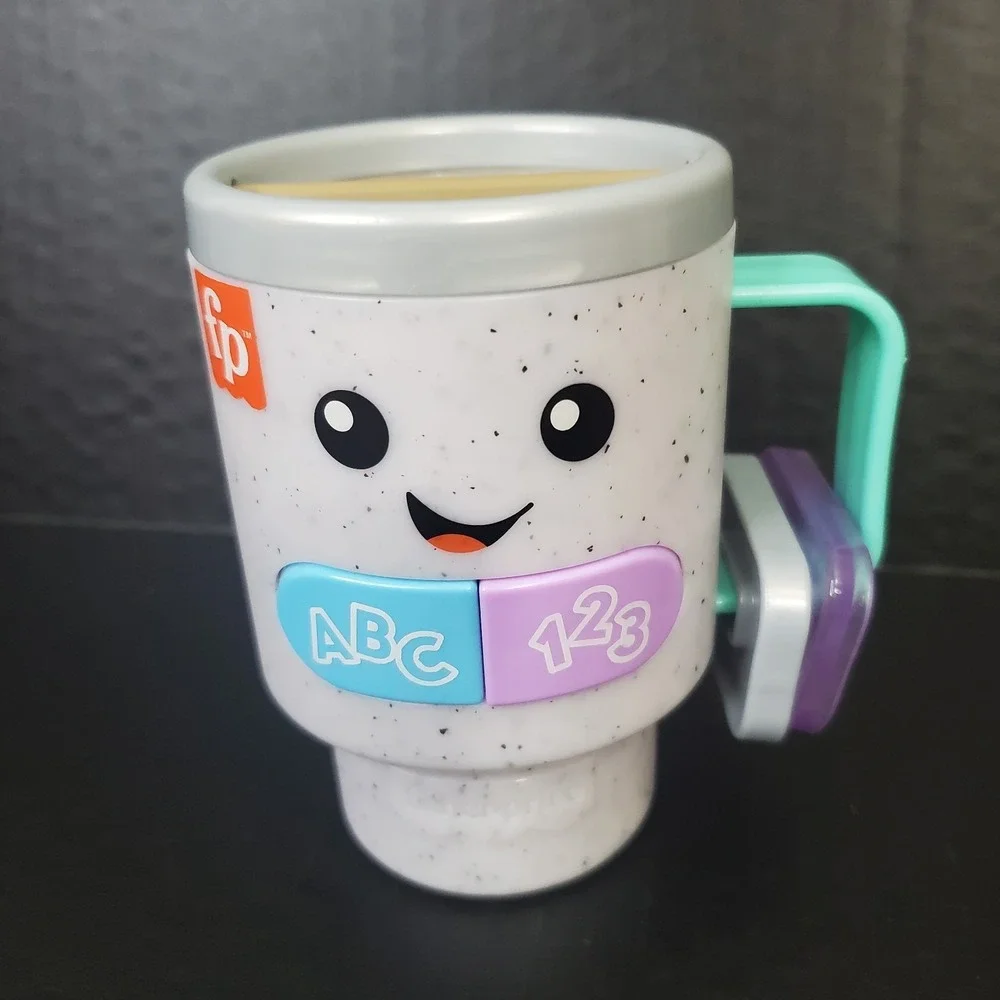 Fisher Price Laugh & Learn Musical Coffee Cup Talking Tumbler LIGHTS Up VIDEO